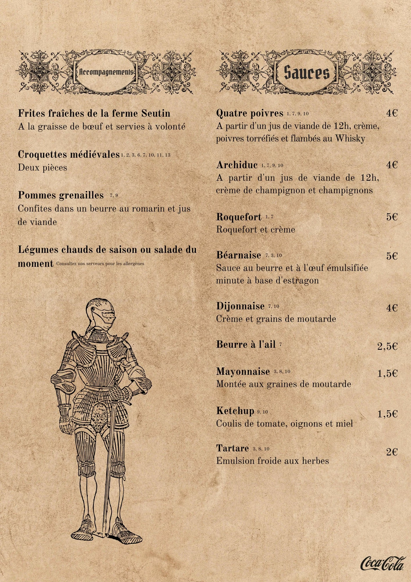Menu Brasserie Le Médiéval - Page 5